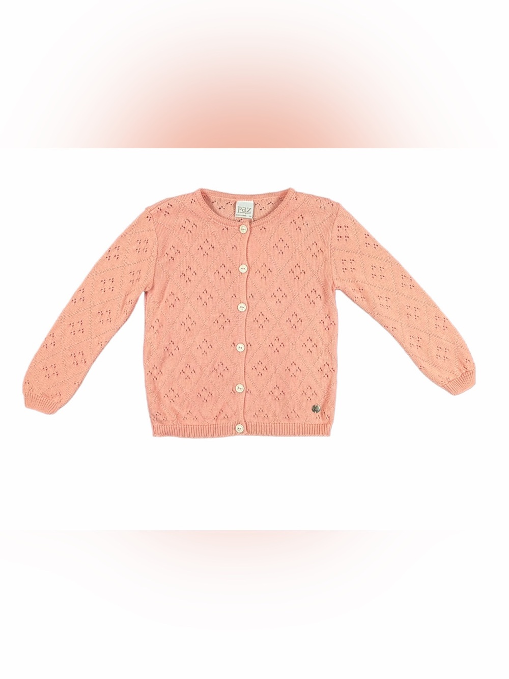 NWT PAZ RODRIGUEZ  Pointelle Knit Button Front Mandarina Cardigan- 5